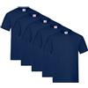 Fruit of the Loom 61-212 Heavy Cotton Tee Maglietta da Uomo, pacco da 5 pezzi, Blu (Marineblau), S