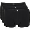 Emporio Armani Boxer da Uomo Essential LOGOLABEL, Confezione da 3, Nero, S, Nero, S