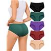 VOENXE Slip Mutande Donna Cotone,Vita Media Mutandine Hipster Donna Intima,Intimo Traspirante E Confortevole,Elasticizzate Morbido Mutantina Brasiliana,Women Underwear Cotton Briefs Panties,Pacco da 5