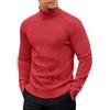 COOFANDY Maglioni da Uomo Maglione a Maglia Pullover a Collo Alto Maglione Firmato Maglioncino da Lavoro Sweater a Maniche Lunghe Felpa Leggero Rosso XXL