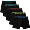 INNERSY Mutande da ragazzo in cotone boxer con apertura, morbido retrò, confezione da 5, 5 Nero, 128/140 cm