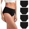 INNERSY Mutande da donna a vita alta, slip in cotone, biancheria intima, mutandine morbide per donne, confezione da 4, 4 beige., M