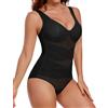 UMIPUBO Body Contenitivo Modellante Donna Pancia Piatta Shapewear Bodysuit Body Mesh Shapewear Dimagrante Intimo Snellente Shaper V Collare Sexy Bustier Spallacci Larghi (Pelle, S)