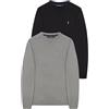 Polo Club Maglione Uomo Basico Marrone 100% Cotone - Maglioni con Logo Ricamato