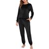 Sopesil Set Pigiama Donna Manica Lunga in Pile Set Pigiama Donna per l'inverno con Tasche,XL,Rosa