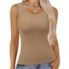 Zeagoo Donna Canotta Estive Senza Maniche Canottiera Elegante Maglietta Elasticizzato Sexy Slim Fit Tank Top Base Aderente Tinta Unita Shirt Rosa XS