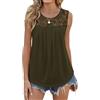 Zeagoo Canotta Donna Camicetta Senza Maniche Base Tinta Unita Top Pizzo Canottiere Estive Blusa Tunica L
