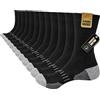 Stoeury Calzini Uomo 6 Paia, Calze in Cotone Senza Cuciture, Calzini Spugna Sportivi Traspiranti e Antivesciche, Ideali per Lavoro, Sport, Running, Trekking, Casual, Grigio, 39-42