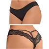 ohyeahlady Perizoma Donna Sexy Hot Thong Donna Intimo con Pizzo Slips di Intima Slip Taglie Forti Bikini Biancheria Intima Mutande Tanga Brasiliana Elasticizzato T Back G-String Nero,XL