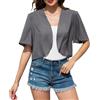 Sopesil Coprispalle Donna Elegante in Chiffon Cardigan Leggero Corto Donna Bolero per Abito da Sera Giacca Estiva alla Moda Casual Grigio Scuro,L