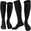 CAMBIVO 2 Paia Calze Compressione Graduata Donna e Uomo 20-30 mmHg, Calze Elastiche a Compressione Antiscivolo per Sport, Corsa, Recupero, Antitrombo, Vene Varicose, Viaggio in Aereo