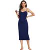 Sopesil Sottovesti da Donna Sottoveste Completa Senza Spalline Camicia da Notte Eleganti Mini Abiti Maniche Sexy,Nero,XXL