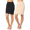 Merry Style Sottogonna Donna MS10-204(2Pack-Nero/Beige, XL)