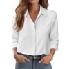 Zeagoo Camicia Donna Lunga Elegante Blusa Manica con Motivo Floreale Collo Alto Button-Down Senza Stiro Primaverile Estiva Business Camicia per DonnaGiallo Arancione Floreale XXL