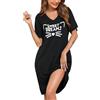 Sopesil Camicia da Notte da Donna in Modal con Scollo a V e Maniche Corte Camicia da Notte con Stampa a Cuore in Colori Puri, M,Nero