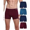 INNERSY Boxer da uomo, morbido, biancheria intima sportiva, traspirante, confezione da 4, Vino/2 Blu Navy/Blu, L
