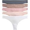 Marks & Spencer Confezione da 5 Perizomi a Vita Bassa in Microfibra da Donna Marrone