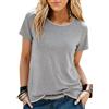 Terecey T-Shirt per Donna Top con Maniche Corte Scollo Contrasti Tondo Regular Magliette Basic Estate Slim Fit Maglietta Bianco Nero S