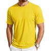 Cavva Maglietta da uomo UPF 80+, con protezione UV, tinta unita, casual, traspirante, girocollo, maglietta di base, estiva, a maniche corte, Giallo, XXL