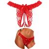 ohyeahlady Perizoma Donna Sexyhot Aperto con Perle Taglie Forti Mini Perizoma Seducente String Filo Tanga Sexyhot Aperto Mutande Hot con Buco G-Strings Intimo Curvy Biancheria Intima M,Rosso