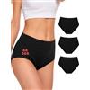 Briyat Mutande Mestruali 3 Pezzi Donna Cotone Vita Alta e Post Parto Slip Coton Alta Protezione e Comfort