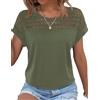 Zeagoo Maglietta estiva da donna, con scollo rotondo, basic, a maniche corte, elegante, da donna, Blu mare, L