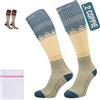360 RELIEF Calze Elastiche a Compressione graduate 15-20 mmhg - 1 Coppia Calze a Compressione Premium di Classe 1 per Donne e Uomo - Supporto per Corsa, Viaggio, Palestra, Sportivo - S/M Verde
