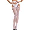 ohyeahlady Calze Donna Collant Sexy Taglie Forti a Rete Pizzo Morbide Autoreggenti Nere con Reggicalze Sexydonna Hard Elasticizzati Intimo Hot Curvy Lingerie Biancheria Intima Nero+Bianco,L-XXL