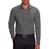 COOFANDY Camicia da Uomo a Maniche Lunghe in Cotone Stretch Anti-Piega per Business e Tempo Libero Regular Fit Nero L