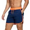 TMEOG Costume Uomo Mare Pantaloncini da Bagno Costumi da Piscina Surf Boxer Mare Costume da Spiaggia Bagno Vintage Pantaloncino Mare con Tasche e Coulisse(Arancione Blu Scuro,M)