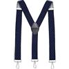 MASADA Bretelle da uomo chiusura a moschettone resistenti 3,5 cm di larghezza fino a 195 cm di altezza - Plaid-nero rosso bianco