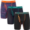 INNERSY Boxer da uomo a rete lunga, da uomo, con apertura, in morbido stile retrò, confezione da 3, Blu navy/rosso scuro/nero, L