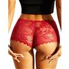 FULLJOYLOVE Perizoma in Pizzo per Donne di Taglia Superiore Magliette di Tangas da Donna in Pizzo Biancheria Intima Sexy Elasticizzata Mutandine Vuote Slip