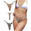 KUKU PANDA Perizoma da Donna Sexy Hot Filo Tanga Mutande in Cotone Senza Cuciture Intimo Pacco da 3 Slip (Rosso, Large)