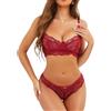 RSLOVE Set di Lingerie Sexy da Donna - Lingerie Femminile in Pizzo Intimo Femminile Reggiseno Sexy, bordeaux, S