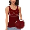 ANYFITTING Canotta da Donna con Reggiseno Incorporato Top di Base Reggiseno Ideale per Sport Leggeri e Yoga Canotta da Donna Senza Maniche Girocollo Canotta Imbottita Estiva Rosso Borgogna XXL