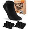 sockenkauf24 10 Paia Calzini Corti Uomo Donna Calze Corte Cotone Traspiranti Nero 39-42