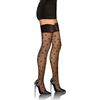 sesto senso Calze Autoreggenti Pizzo con Silicone Modello di Cuore 20 DEN Donna Sexy Lingerie Nero 1/2 Cuori