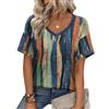 Zeagoo Maglietta Donna Maniche Corta T Shirt a Righe Basic Maglie Estive Casual Tshirt Loose Fit Magliette Scollo a V Tee Top CX289 XXXL