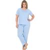 Ulla Popken Pigiama da Due Pezzi con Pallini e Mezze Maniche Azzurro Ghiaccio 54+ 821244701-54+