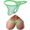 ohyeahlady Perizoma Uomo Slip Sexy Tanga Pizzo a Rete Intimo Mutande Taglia Grande String Traspirante G-String Maschile a Vita Bassa Aperto Thong T-Back(Verde,S)