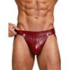 ohyeahlady Jockstrap Uomo Aperto Davanti Pelle Nero Perizoma Uomo Seducente Hot Filo Taglie Forti Mini Slip Vita Bassa Sospensorio Slip Intimo Gay Hot Lingerie Sissy S,Nero