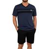 Marvmys Pigiama Uomo Cotone Estate Maniche Corte Set Scollo a V Top e Pantaloncini con Tasca 2 Pezzi