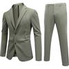 YFFUSHI Abito da Uomo 2 Pezzi Elasticizzato Leggero Traspirante Matrimonio Ufficio Cerimonia Giacca Pantaloni, Verde, L
