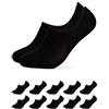 Occulto salvapiedi invisibili bamboo uomo & donna pacco da 10 (modello: Solana) Nero 35-38