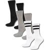 soxo Ricamo Sport Calzini Uomo Divertenti Idee Regalo Tennis Calze Regali Cotone Lunghi 40-45 Grigio Bianco Nero 3 Paia