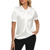 GRACE KARIN Camicetta da Donna in Raso Manica Corta Estate Elegante Top in Seta Elegante Camicia Casual per Ufficio Lavoro per Signore IT, rosa chiaro, L
