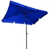 Bricozone Ombrellone da Giardino Rettangolare Inclinazione Regolabile Parasole AntiUV Palo Centrale in Alluminio Balcone Terrazzo Mare Spiaggia Piscina Impermeabile Ombreggiante 198 x 125 cm (Bianco)