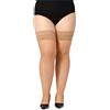 Bellivalini Calze Autoreggenti con Pizzo Plus Size Donna 20 DEN BLV-1126 (Bronzo, 3XL)