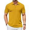 COOFANDY Polo da uomo a maniche corte in maglia con bottoni, polo estivo a costine, maglietta da golf, Curcuma, XXL